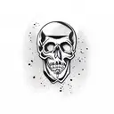skull and paddleboard  tattoo design idea