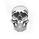 skull and paddleboard  tattoo design idea