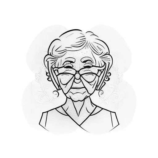 grandma and alcohol tattoo design idea