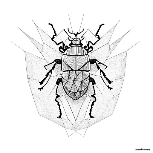 beetle and diamond  tattoo design idea