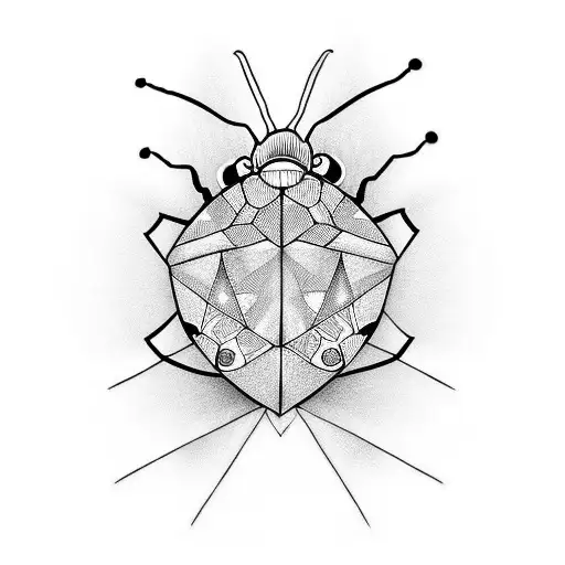 ladybug and diamond tattoo design idea