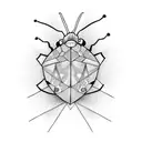 ladybug and diamond tattoo design idea