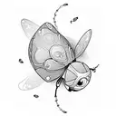 ladybug and diamond tattoo design idea