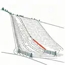 ski slope with a professional track for athletes in the giant ski discipline tattoo design idea