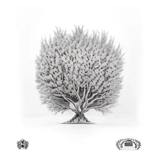 knarley tree with Indian spear hunting tattoo design idea