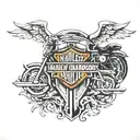 harley davidson bar and shield tattoo design idea