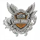 harley davidson bar and shield tattoo design idea
