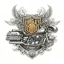 harley davidson bar and shield tattoo design idea