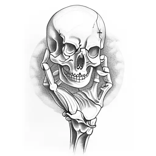 skeleton hand tattoo stencil