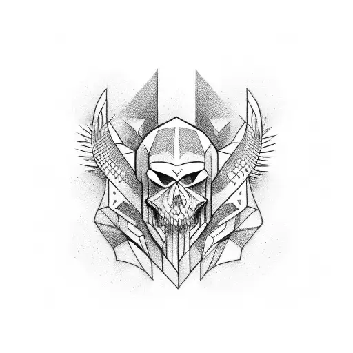 Dum spire spiro Ares fine Line geometrics  tattoo design idea