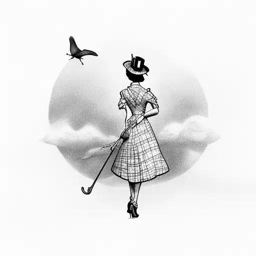 mary poppins tattoo design idea
