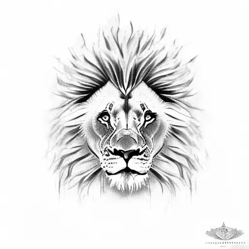  3 lion with the signs of wisdom tattoo design idea