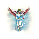 Angel and devil tattoo design idea