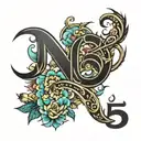 Write the name "ISSA 75" with style and without any drawing tattoo design idea