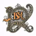 Write the name "ISSA 75" with style and without any drawing tattoo design idea