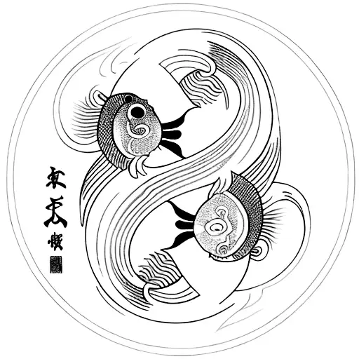 koi fish yin and yang tattoo design idea