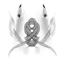 Infinity Symbol with feathers tattoo design idea