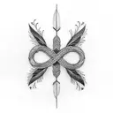 Infinity Symbol with feathers tattoo design idea