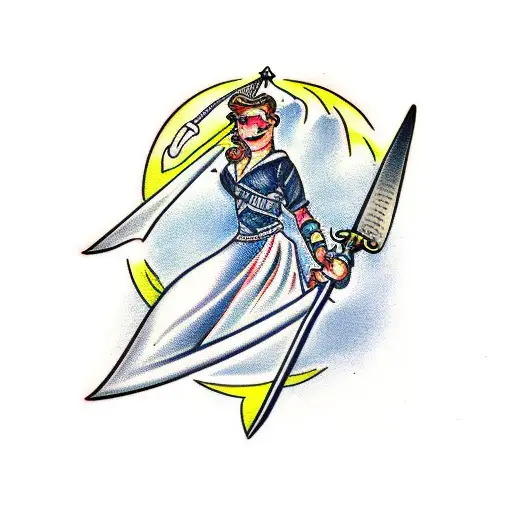 sword and cross tattoo design idea