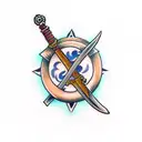 sword and cross tattoo design idea