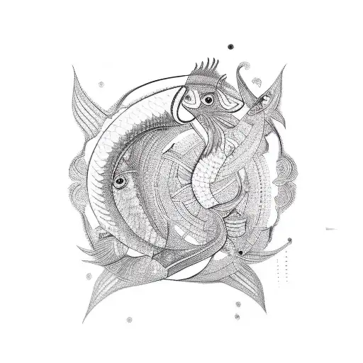 pisces symbol, sign and name rekha and suma in hindi on arm band tattoo design idea