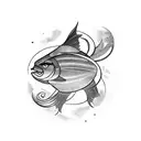 pisces symbol, sign and name rekha and suma in hindi on arm band tattoo design idea