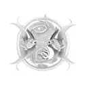 pisces symbol, sign and name rekha and suma in hindi on arm band tattoo design idea