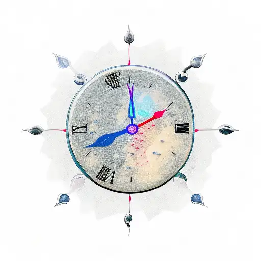 father time with pain but hope and positive  tattoo design idea