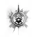 sleeve tattoo using games bioshock, far cry, borderlands 3, assassin's creed, metro exodus, fallout, skyrim tattoo design idea