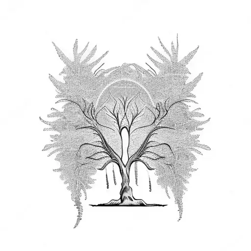 willow tree tattoo design idea
