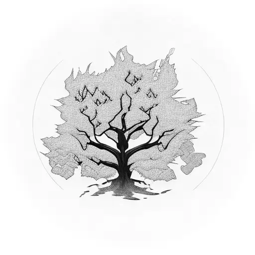 cool willow tree tattoo design idea