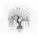 willow tree tattoo design idea