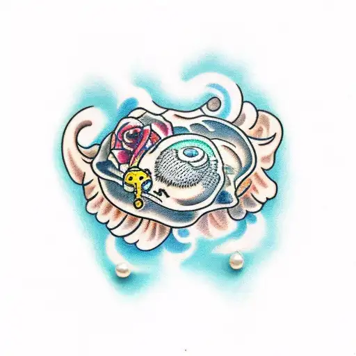 oyster with a pearl tattoo design idea