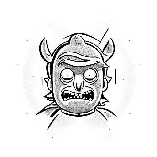 adventure time in Rick and Morty style  tattoo design idea