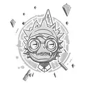 adventure time in Rick and Morty style  tattoo design idea