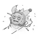 adventure time in Rick and Morty style  tattoo design idea