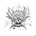 adventure time in Rick and Morty style  tattoo design idea