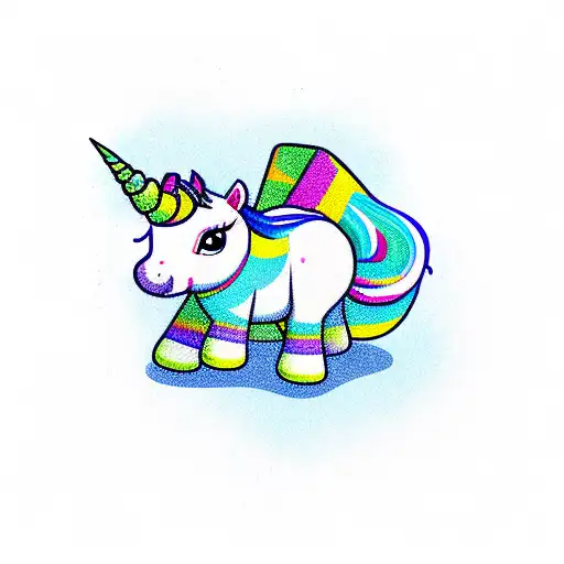 chubby unicorn tattoo design idea