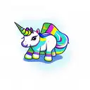 chubby unicorn tattoo design idea