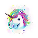 chubby unicorn tattoo design idea