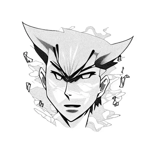 A criminology-themed anime character exploring the beauty of nature in a blackwork style tattoo design idea