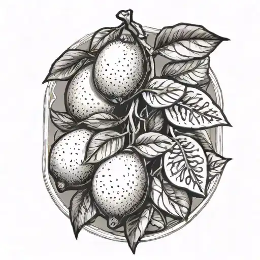 lemon tree tattoo design idea