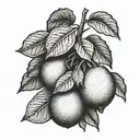lemon tree tattoo design idea