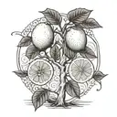 lemon tree tattoo design idea