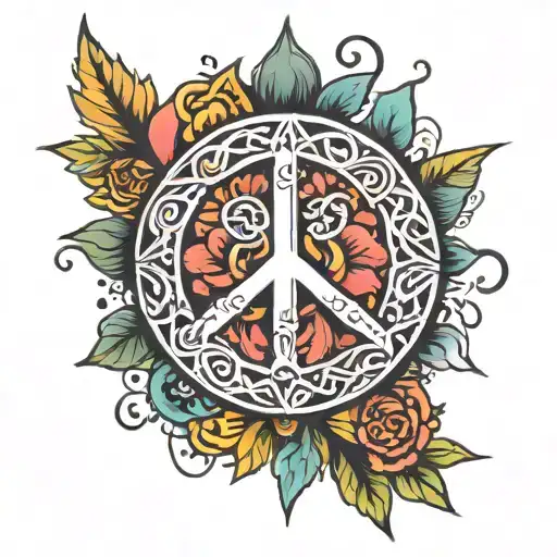 peace sign tattoo design idea