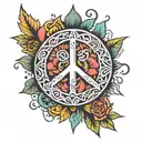 peace sign tattoo design idea