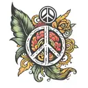 peace sign tattoo design idea