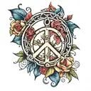 peace sign tattoo design idea