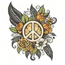 peace sign tattoo design idea