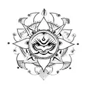 vel weapon with mother Durga eye and tamil writing saying "Shiv Shakti" tattoo design idea